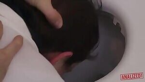 My bully forced Mom's head into the toilet as he fucked her