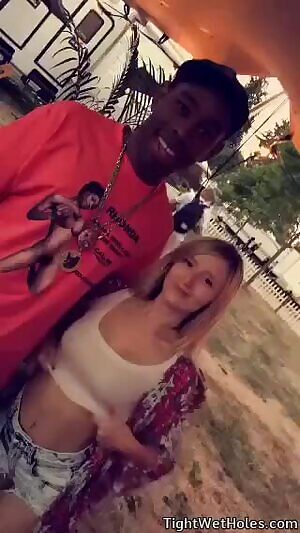Pulling out her tits