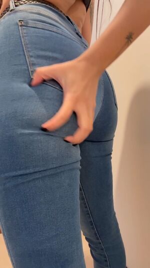 Assjob Ass AssholeBehindThong Hourglass Jean Shorts