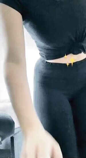 Ass in leggings squatting