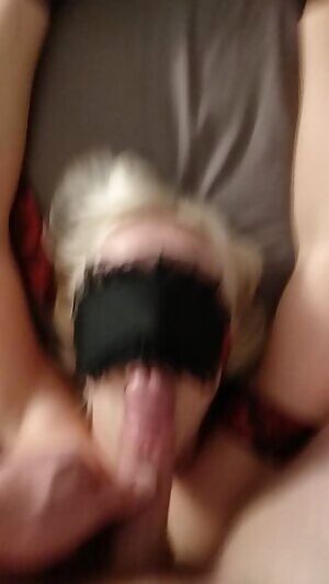 tied up and blindfolded blowjob