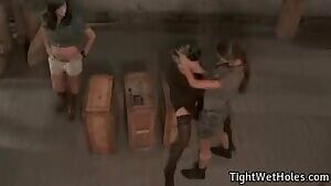 Captured the enemy solider, using her for sexual desires