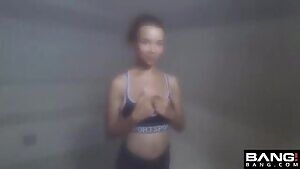 Flashing tits in the sauna