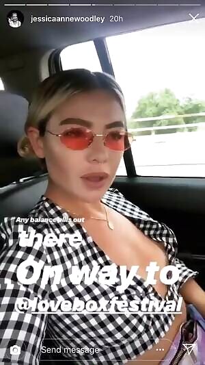 Jessica Woodley Nip Slip in the Car!