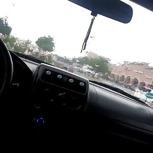 Rainy day in the car