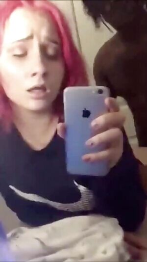White girl holds Camera while BBC boyfriend slams her from behind