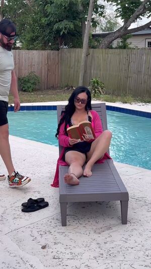 He keeps the pool clean and I let him use me poolside whenever he wants