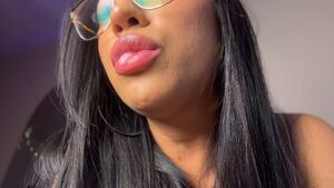 Femdom Spit Play Lips Lipstick Spitroast