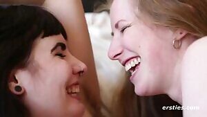 Chloe & Marina kissing.