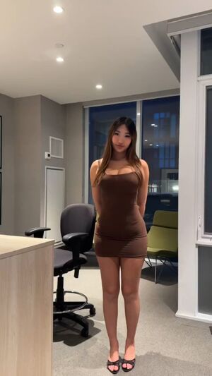 On Her Knees Bending Over Dress