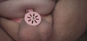 Trans Taking BBC CBT Chastity Dildo