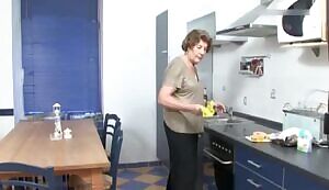 Hot grandma table sex