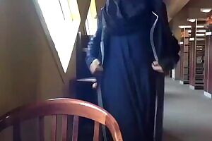Hijabi Having fun at Library