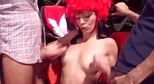 French Angels Sydney milks two cocks at once