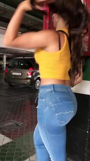 Tight jeans in the parking garage