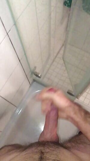 after 1 hour if edging. probably one of my longest orgasms.