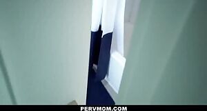 Son Spies On Big Boobs Mom In The Shower