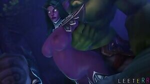 Tyrande Whisperwind impregnated by Orc