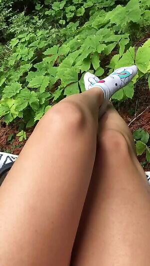 Went on a camping trip! Had so much fun hiking through forests, and picking berries! These cute socks are delightfully dirty 😉