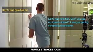 It's always like this every morning...she always wants to fight for the bathroom