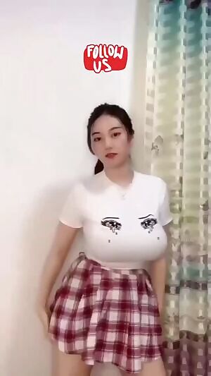 Bouncing around in her top