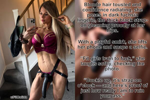 Girls Wearing Strapons Blonde Caption Femdom