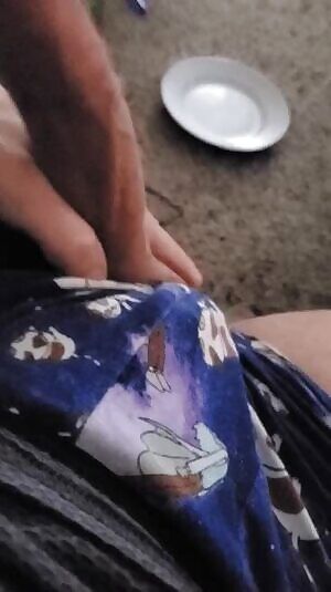 Stiff cock from my bulge reveal.