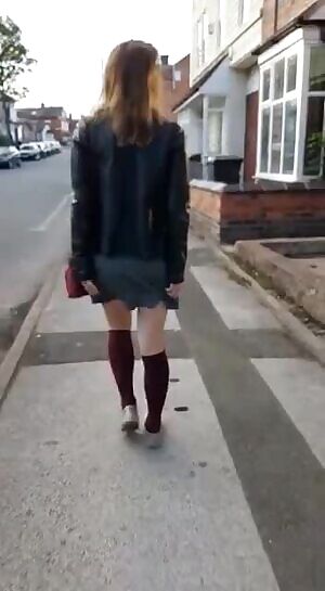 Walking down the road butt on full display. Someone guessed my uni last time I posted this