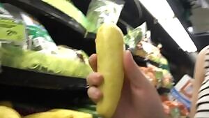 Trinity May using a squash at the store then abandoning the evidence