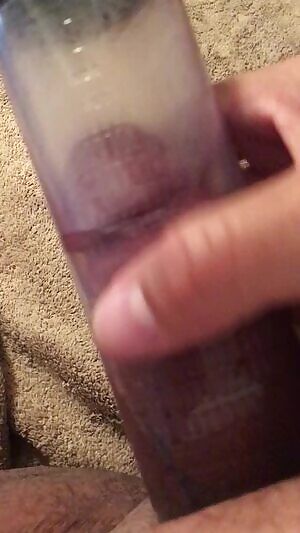 After I jerk off in y pumped cock tube, watch as my cock spasms in delight.