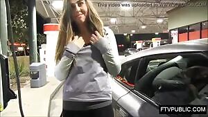 Convincing her to flash at the gas station