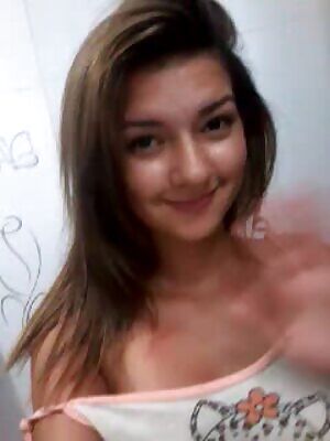 Cute girl reveals & squeezes