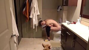 Embarrassed on the toilet
