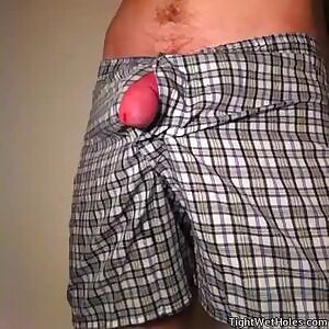 emerging from boxers