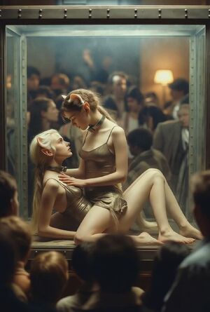 Girls Kissing Ai Generated Catgirl Cute