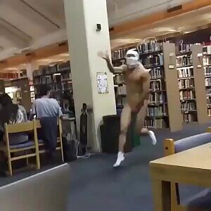 Naked backflip in the library