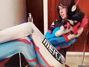 Camwhore D.Va, Cosplay Edition. Enticing her Support.