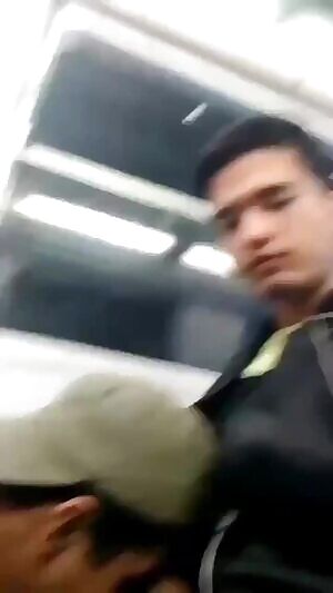 Sucked off on the train