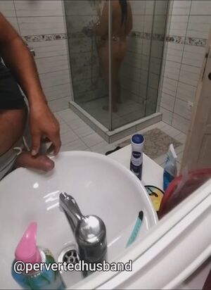 Grabbing His Butt Amateur Ass Bathroom