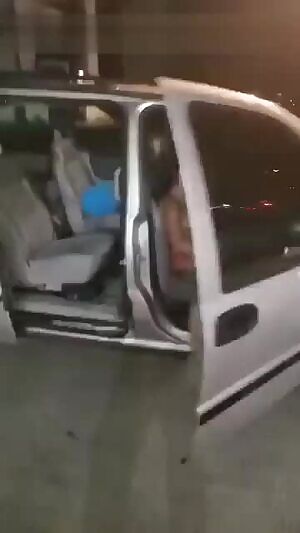 Kinky sluts orders naked at a gas station