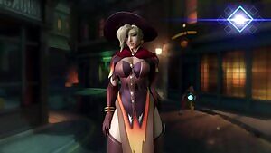 Tracer pulling down Mercy's top