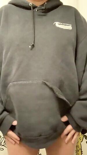 I preer wearing nothing under my big hoodie