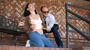 look how her face expression changes