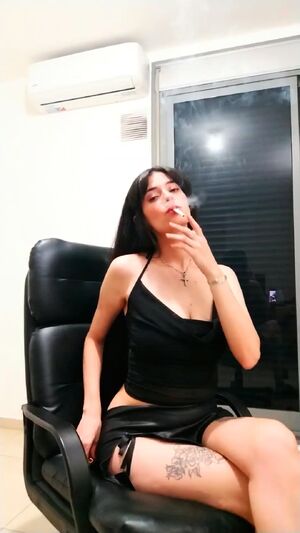 Cigar fetish Brunette NSFW Natural Tits