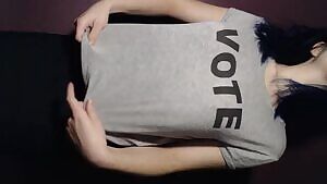 My titties have a very important message for you today: VOTE