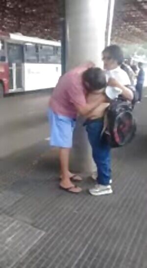 Teasing at the bus stop