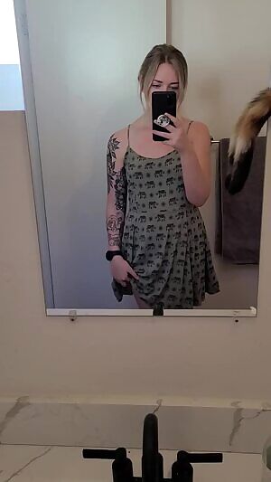 Warm weather calls for short dresses with nothing underneath. 😈