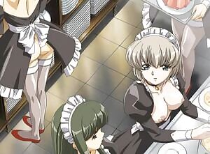 Maids wearing crotchless outfits