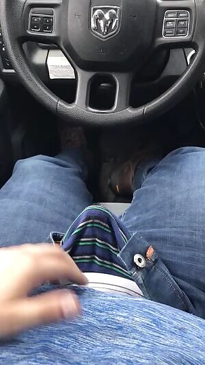 Very horny in my work truck this morning 😈