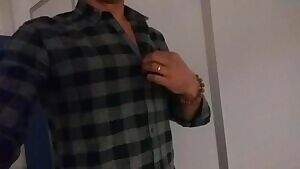 Daddy's crazy walking strip at the office this morning. lick my body !